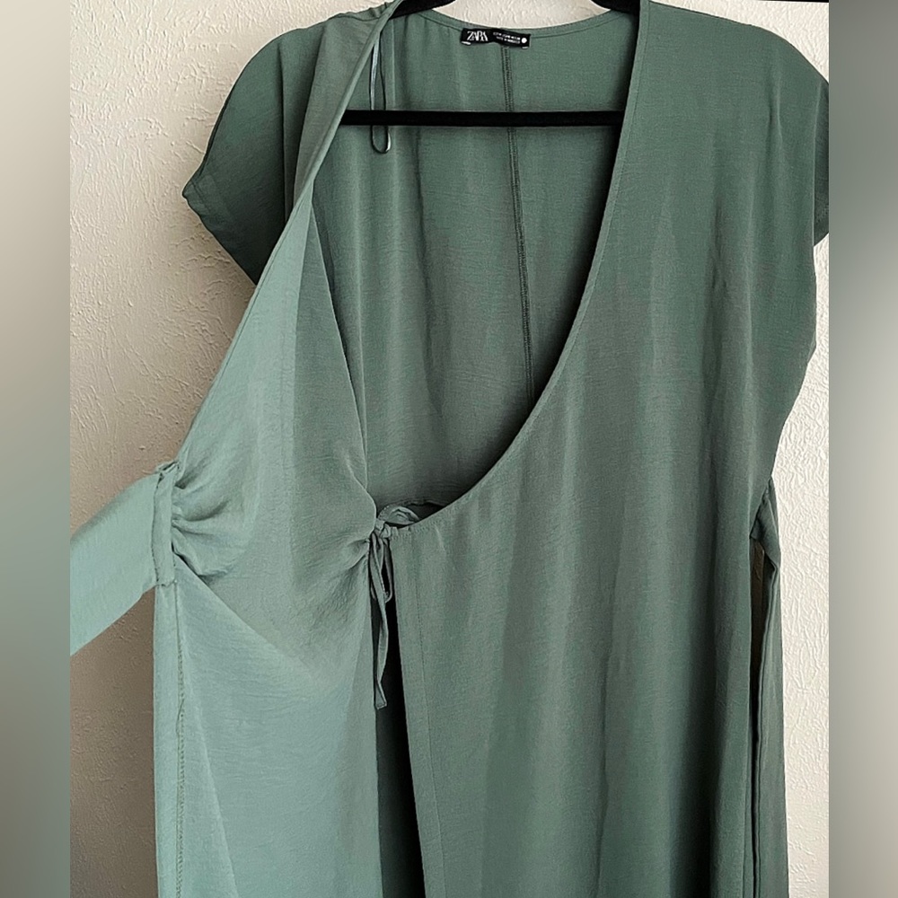 Green Zara Wrap Dress - Picture 6 of 9